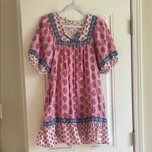 Old Navy Pink and Blue Floral Dress Sz S